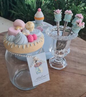 Pote de Vidro Decorado 1,3L