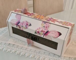 Porta-Pão Borboleta Rosa