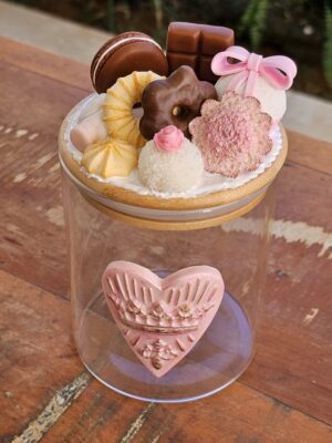 Pote de Vidro Decorado 660ml