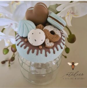 Pote de Vidro Decorado 500ml