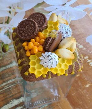 Pote de Vidro Decorado 1,3L