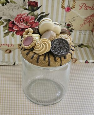 Pote de vidro decorado 650ml