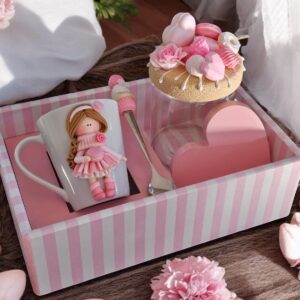 Kit Chá com Doçuras Listra Rosa